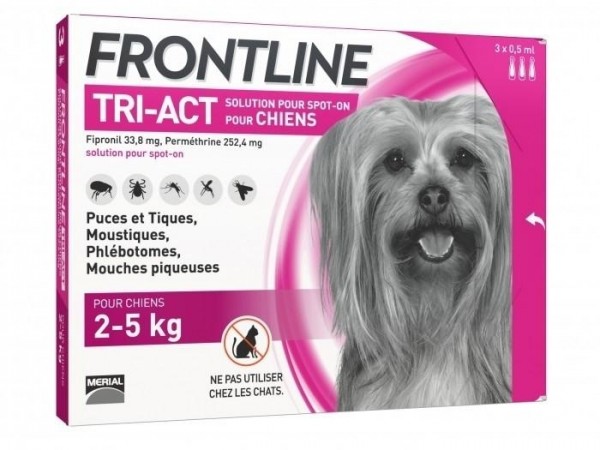 Frontline tri-act 2-5kg 3 pipettes